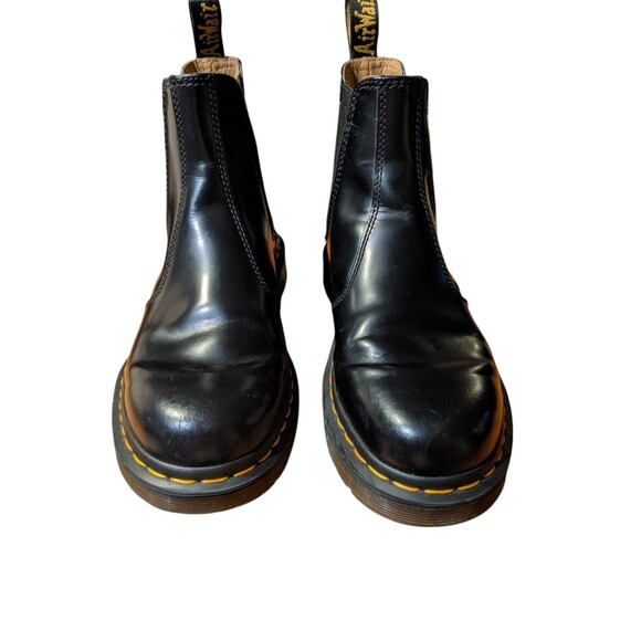 Dr. Martens 2976 Chelsea Leather Boot Sz 7  Women's (6 M) Black Yellow Stitch - Picture 5 of 10